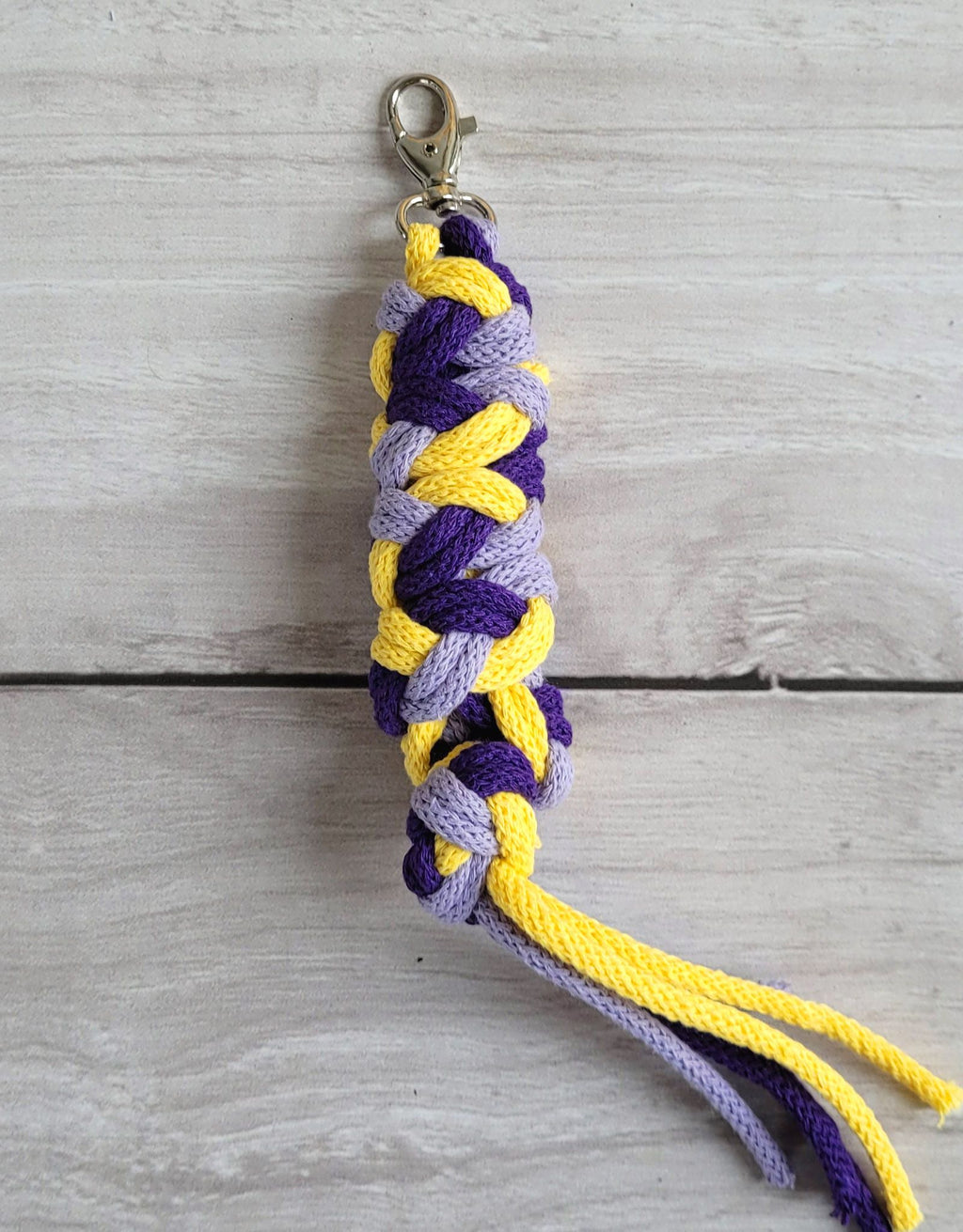 Tether for Hobby Horse made of double - purple/dark purple/yellow