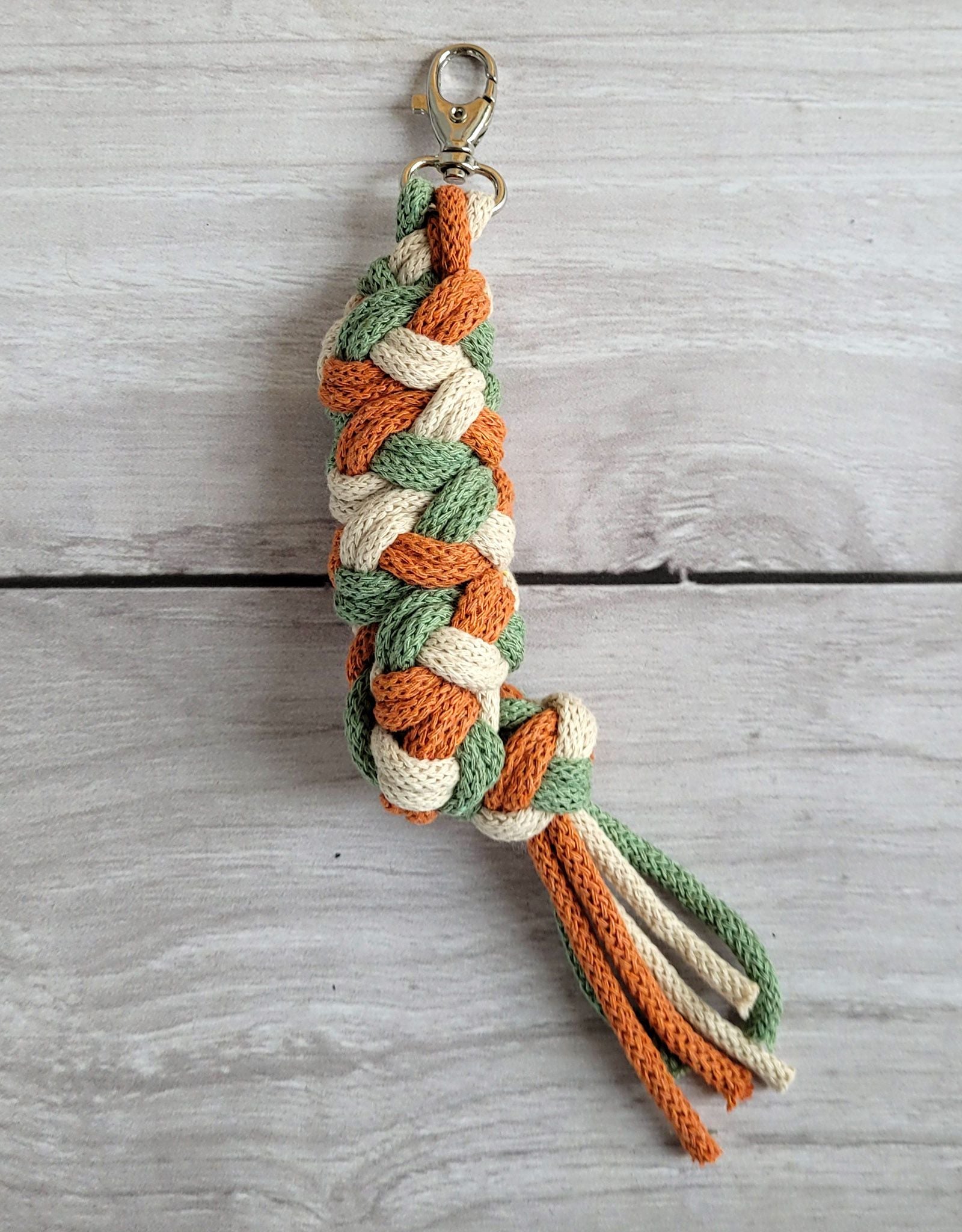 Tether for Hobby Horse made of double - light beige/pistachio/ terracotta