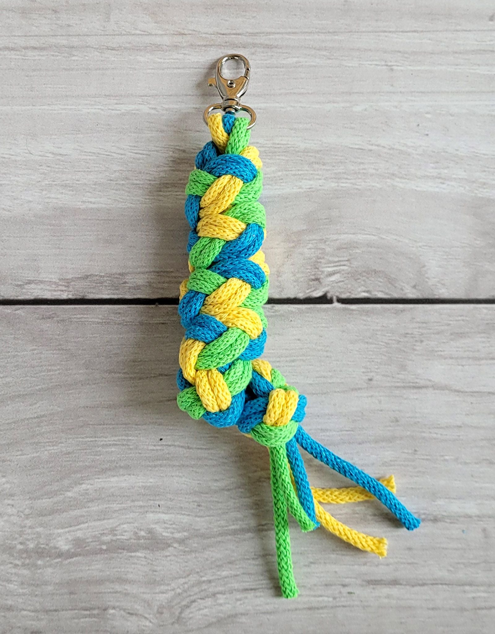 Tether for Hobby Horse made of double - light green/ turquoise/ yellow