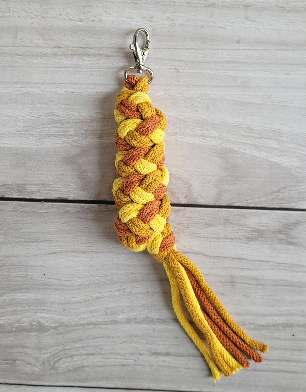 Tether for Hobby Horse made of double - yellow/mustard/ terracotta
