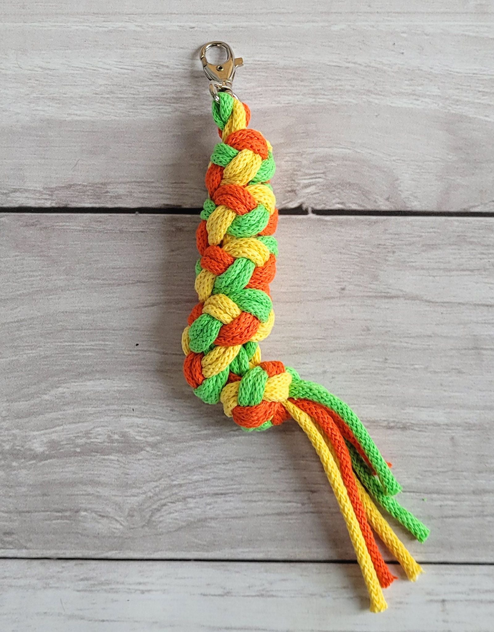 Tether for Hobby Horse made of double -  yellow/light green/orange