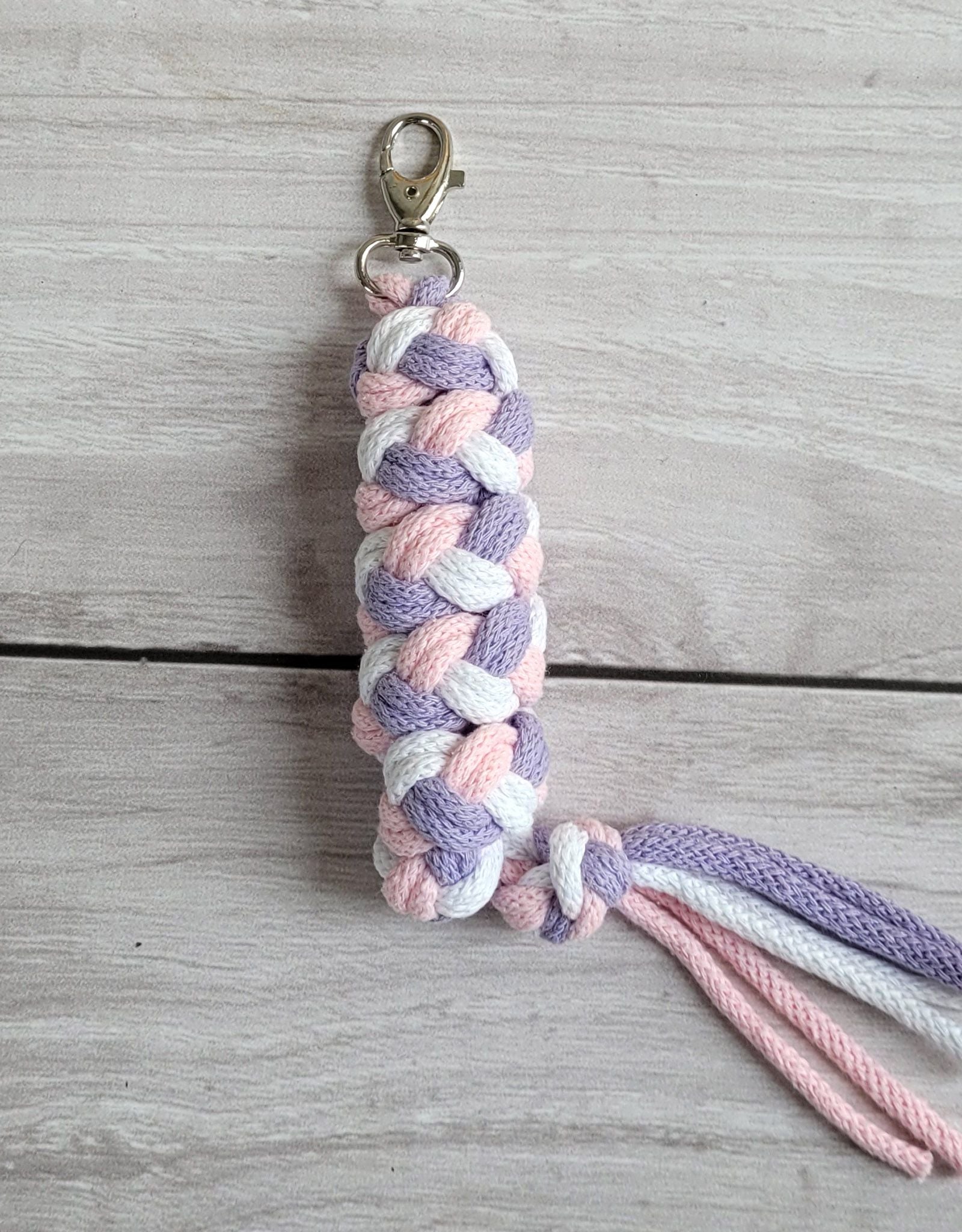 Tether for Hobby Horse made of double - light pink/purple/white