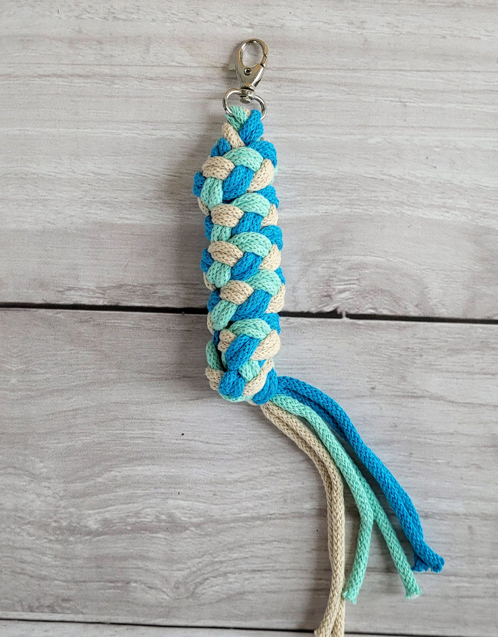 Tether for Hobby Horse made of double - mint/turquoise/light beige