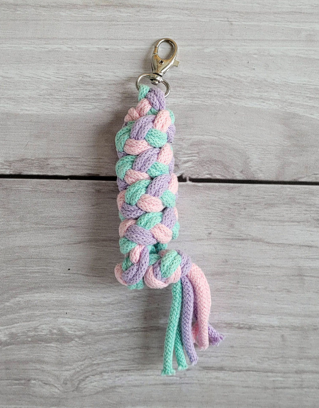 Tether for Hobby Horse made of double - mint/purple/light pink