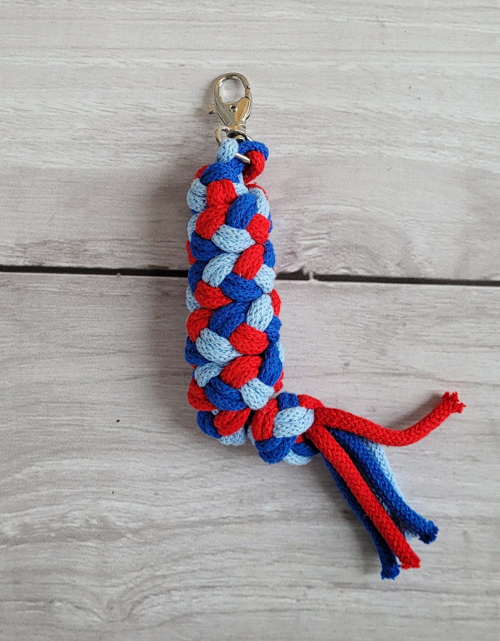 Tether for Hobby Horse made of double - blue/ cornflower/ red