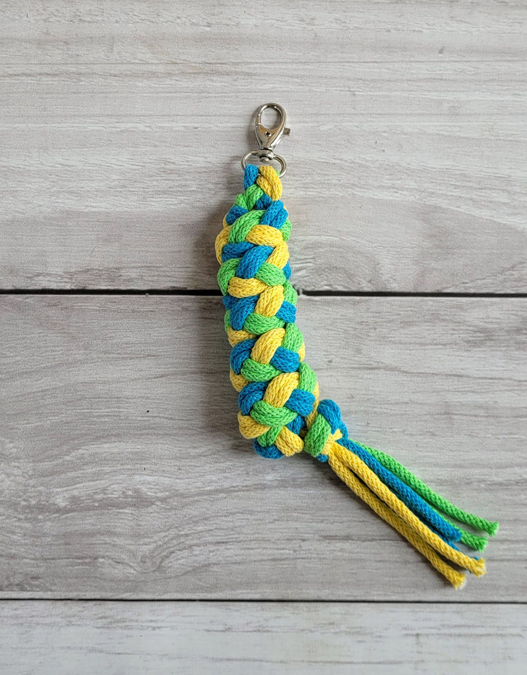 Tether for Hobby Horse made of double - yellow/ turquoise/ light green