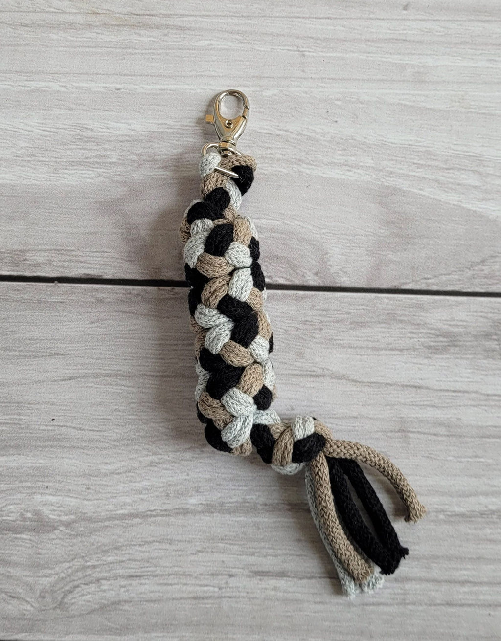Tether for Hobby Horse made of double - grey/mocca/black