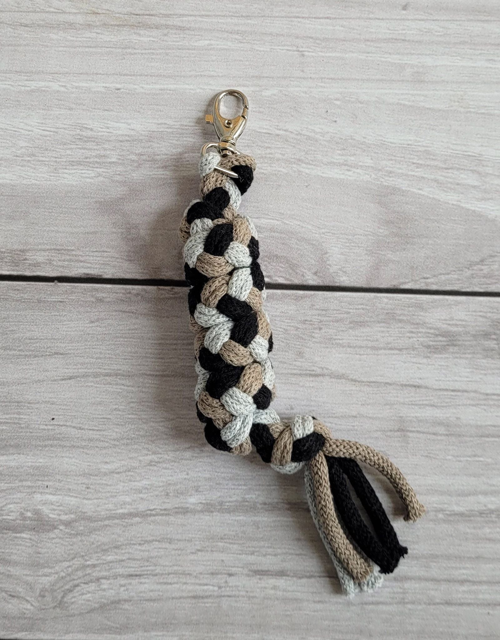 Tether for Hobby Horse made of double - grey/mocca/black