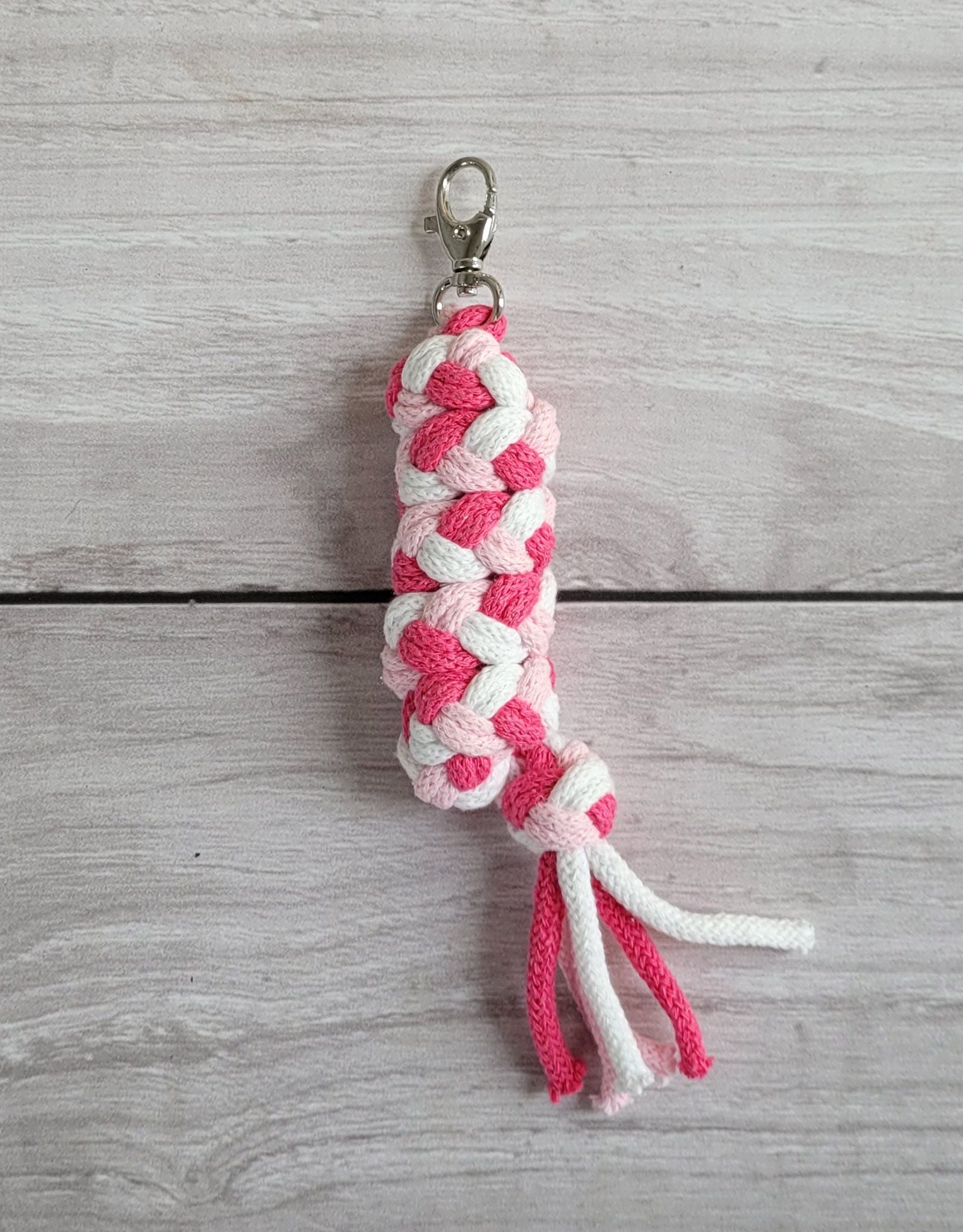 Tether for Hobby Horse made of double - light pink/dark pink/white
