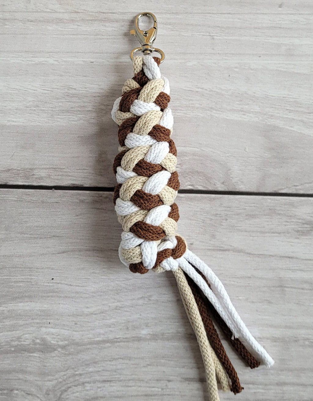 Tether for Hobby Horse made of double - light beige/brown/white