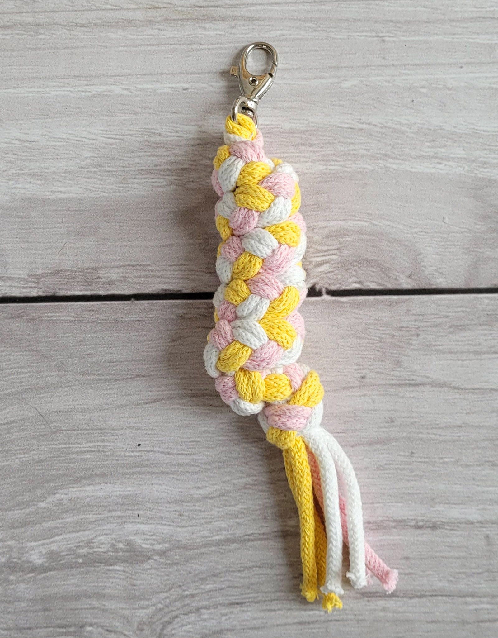 Tether for Hobby Horse made of double - light pink/yellow/white