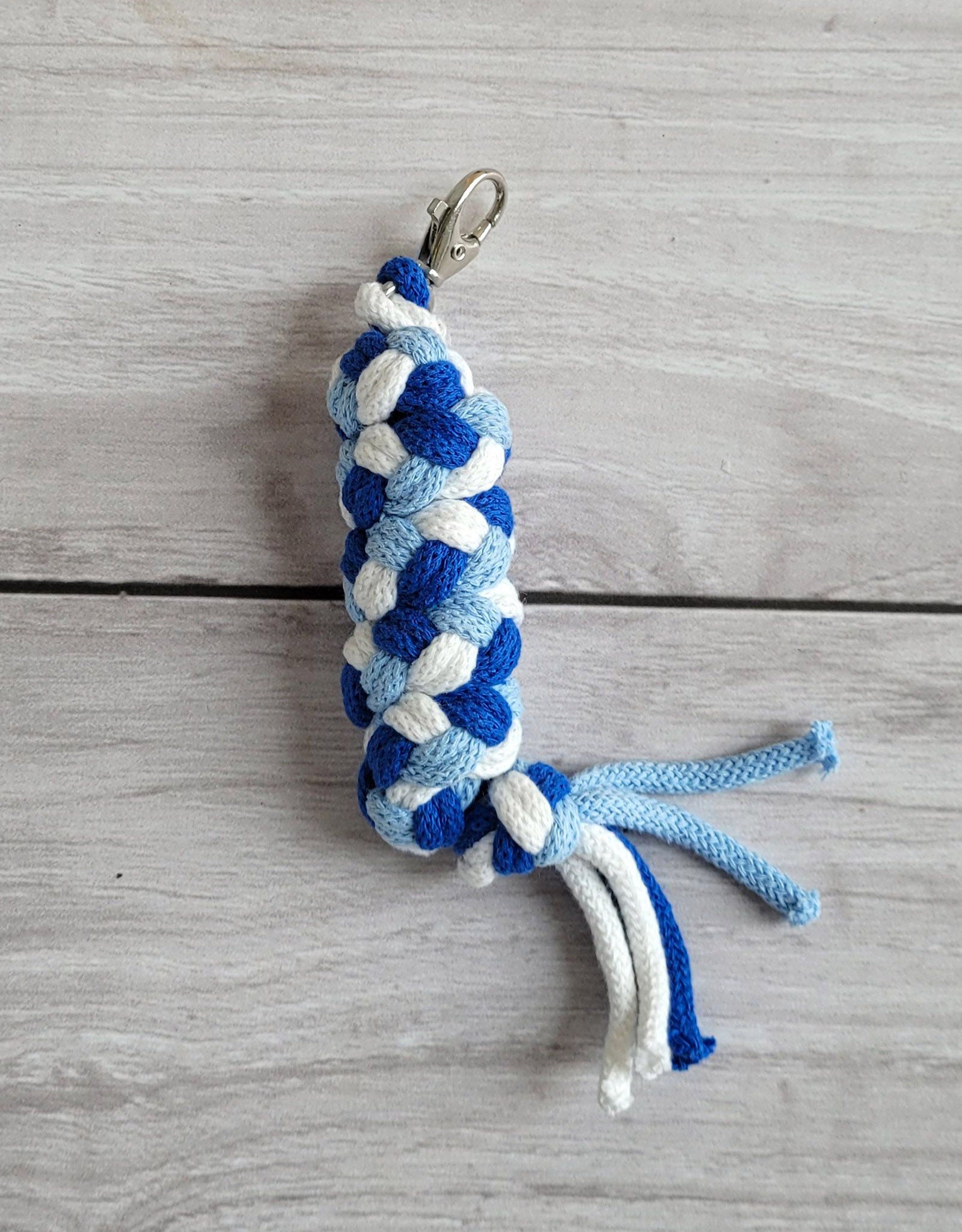 Tether for Hobby Horse made of double - blue/ cornflower/white