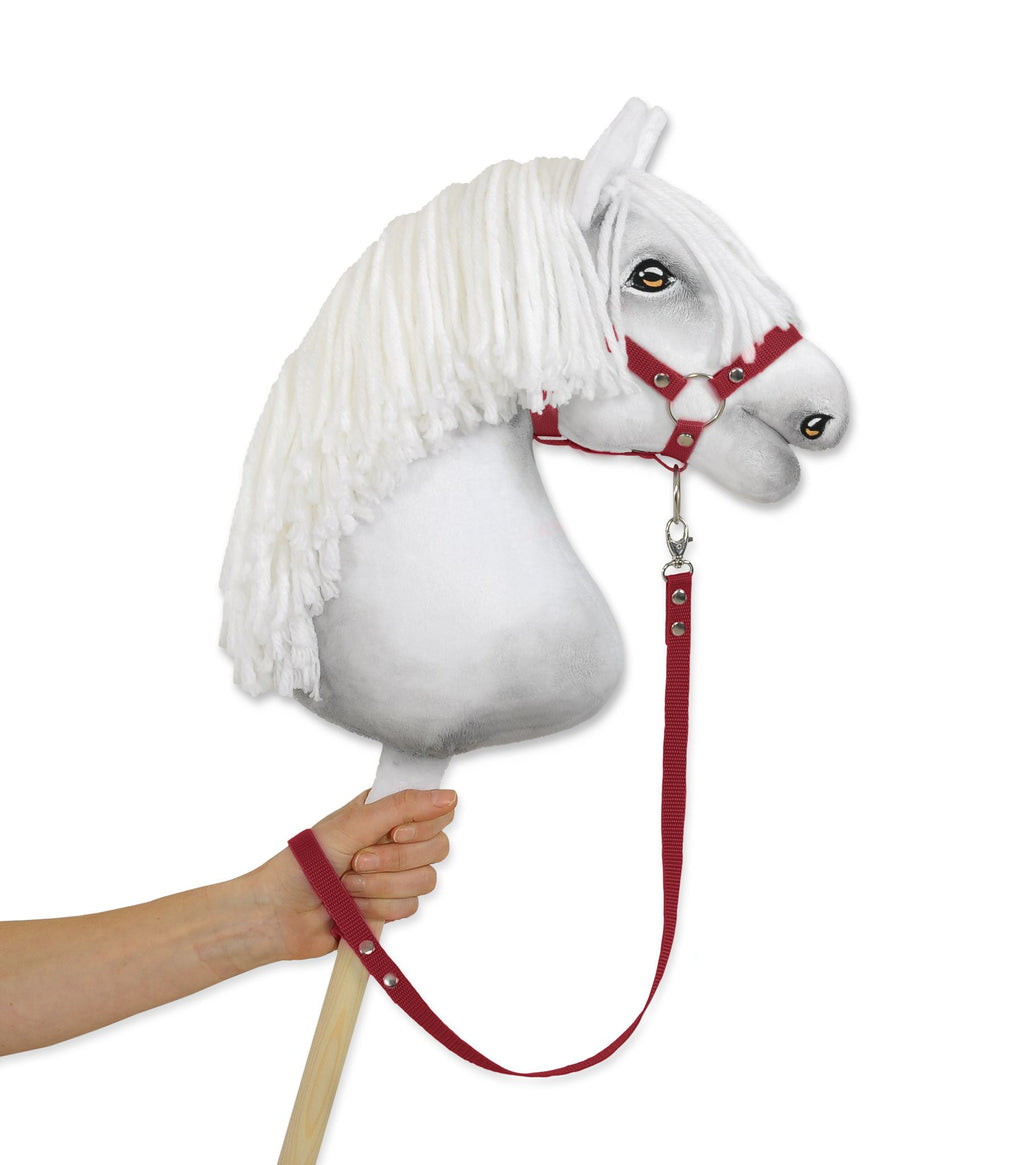 Tether for hobby horse made of webbing tape - burgundy