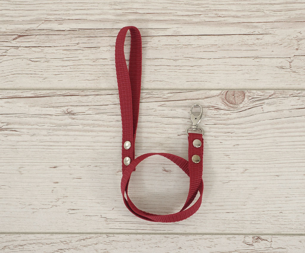 Tether for hobby horse made of webbing tape - burgundy