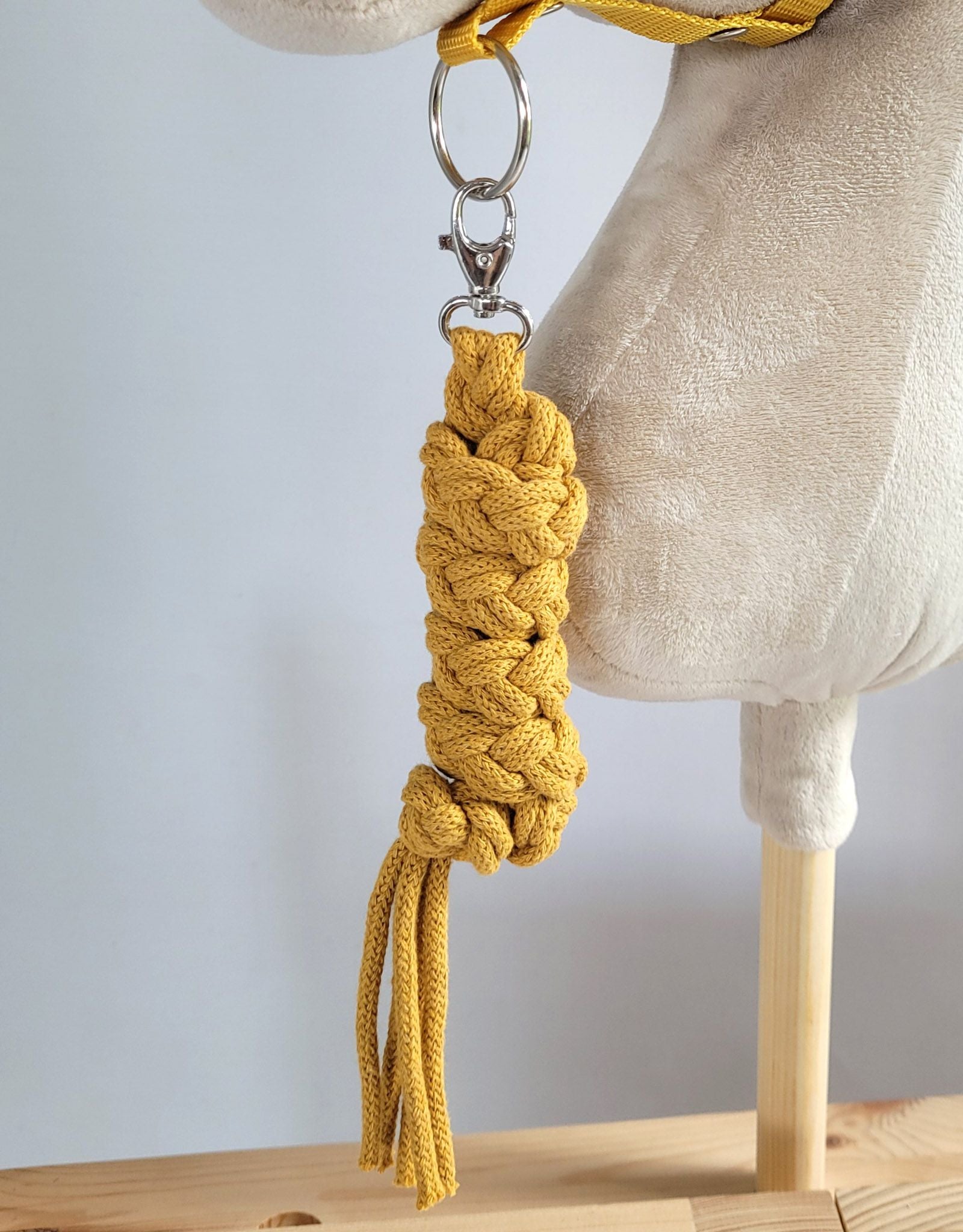 Set for Hobby Horse: the halter A3 + Tether made of cord - honey yellow