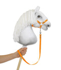 Tether for hobby horse made of webbing tape - neon orange