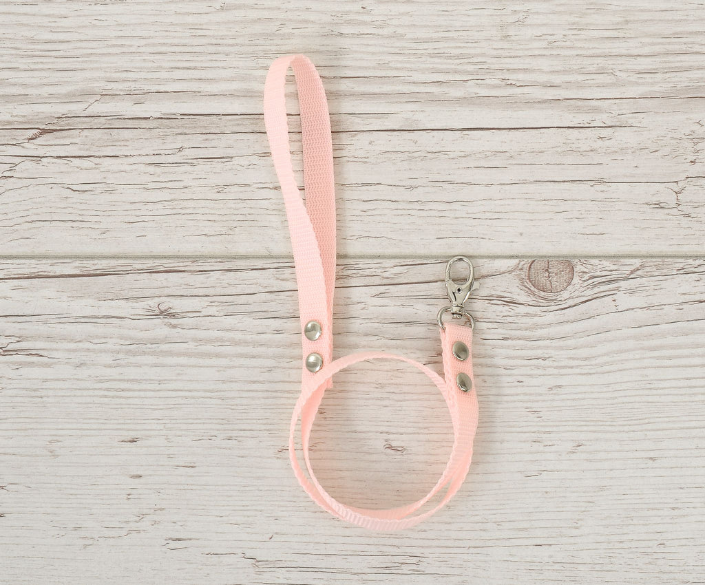 Tether for hobby horse made of webbing tape - powder pink