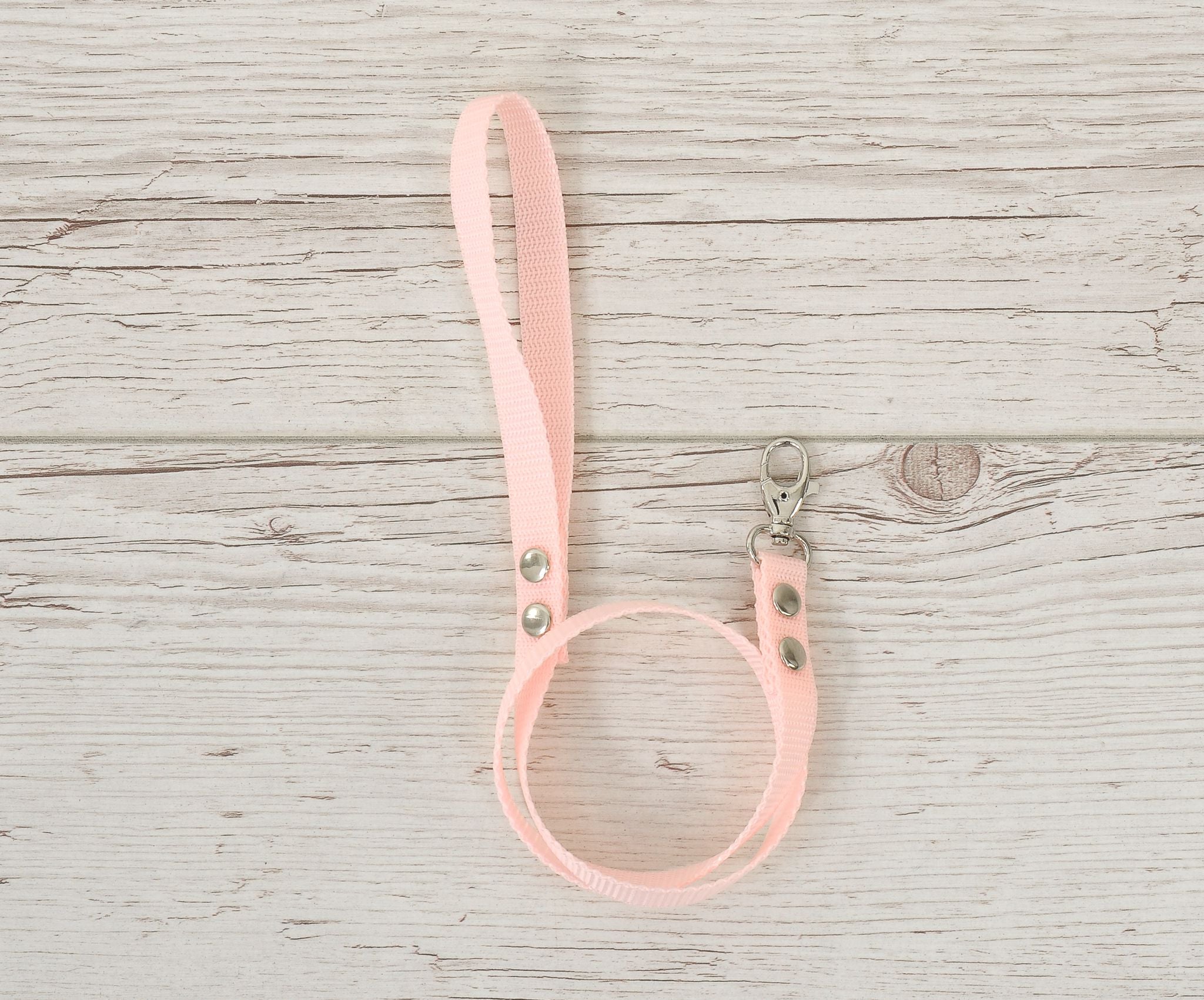 Tether for hobby horse made of webbing tape - powder pink