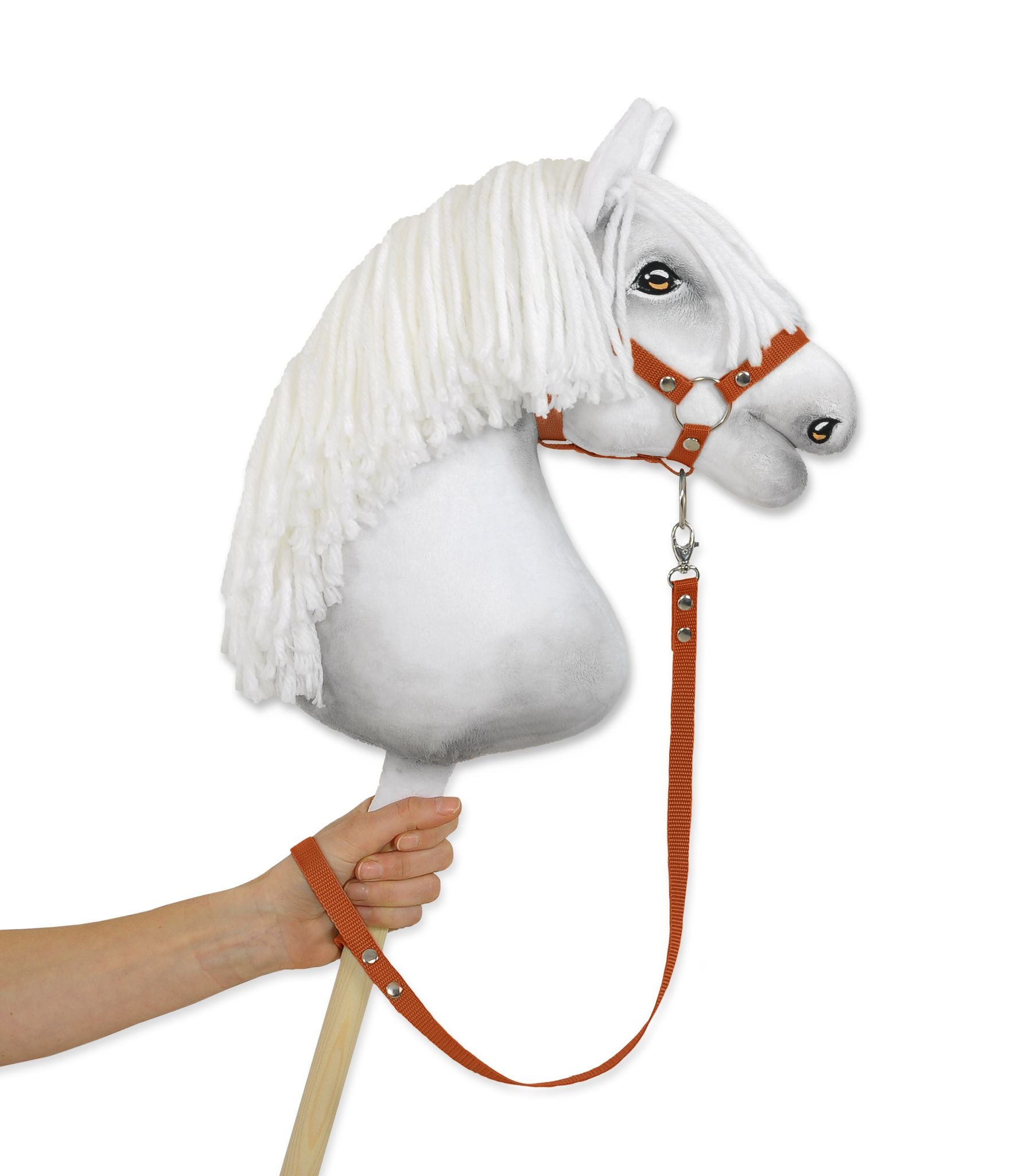 Tether for hobby horse made of webbing tape - ginger
