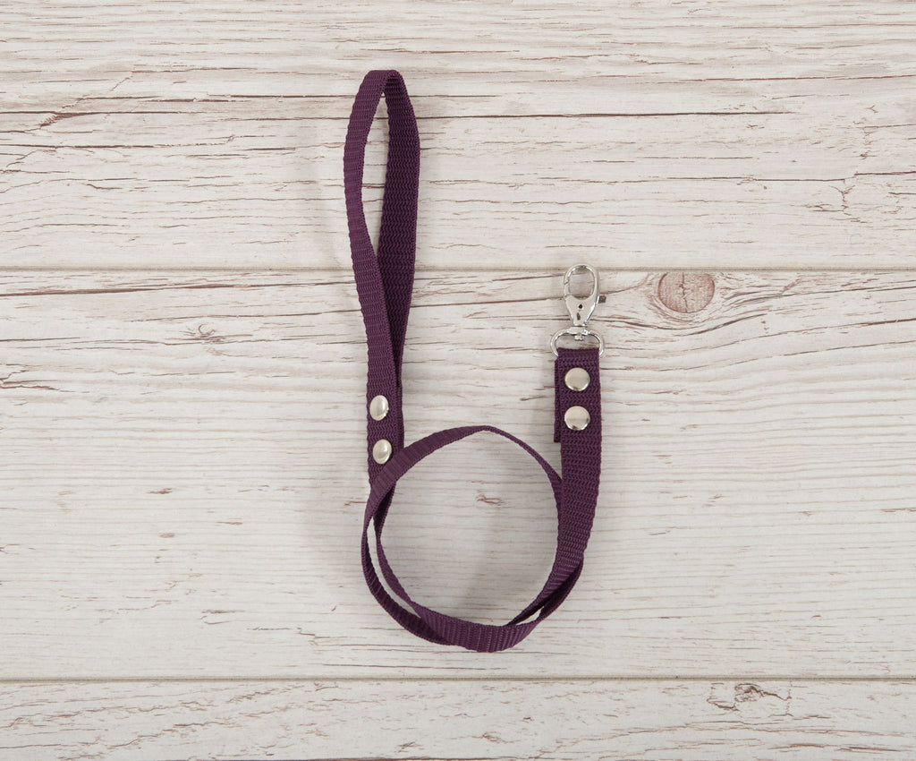Tether for hobby horse made of webbing tape - plum