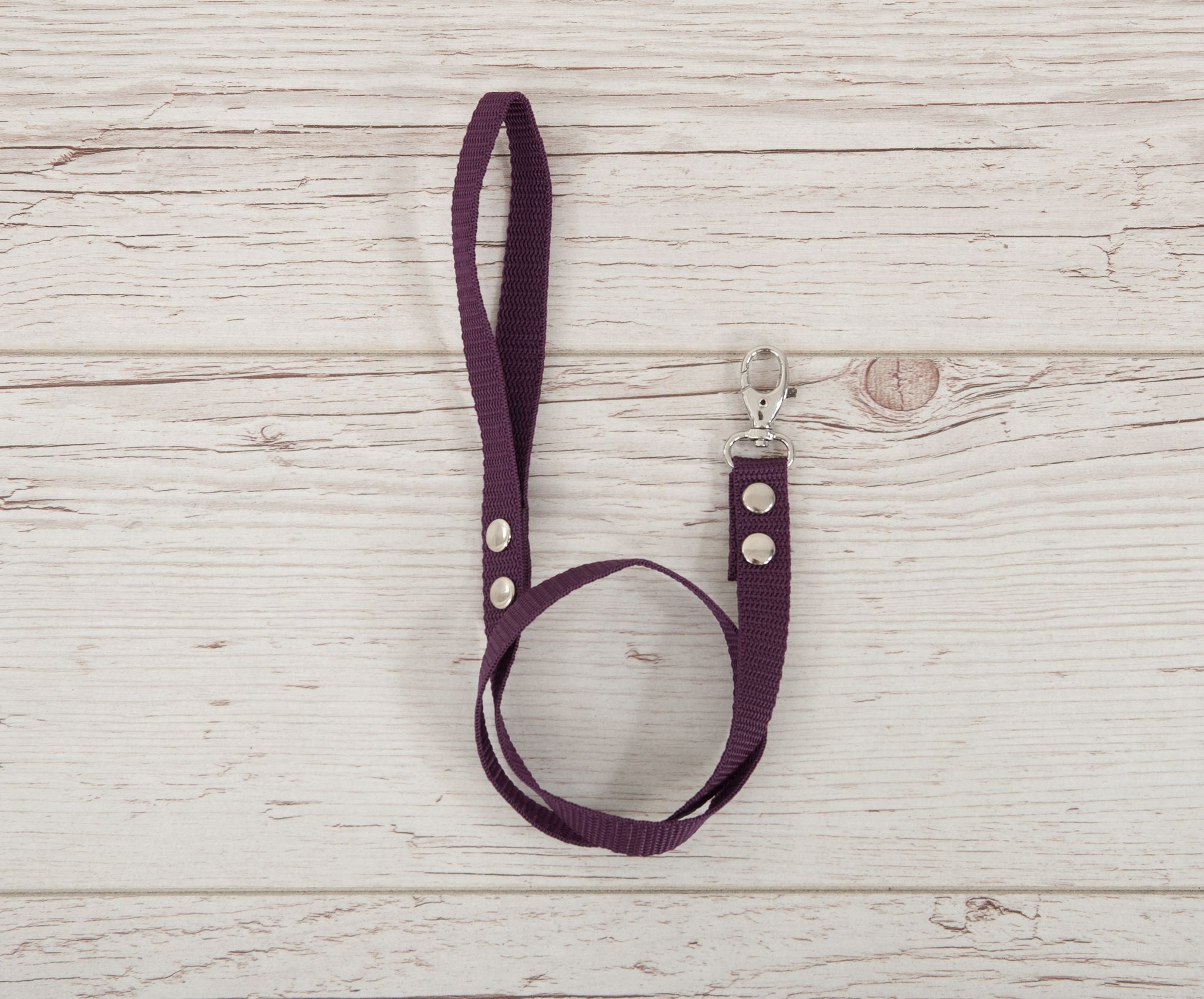 Tether for hobby horse made of webbing tape - plum