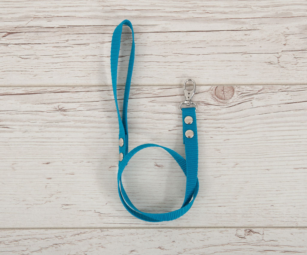 Tether for hobby horse made of webbing tape - turquoise