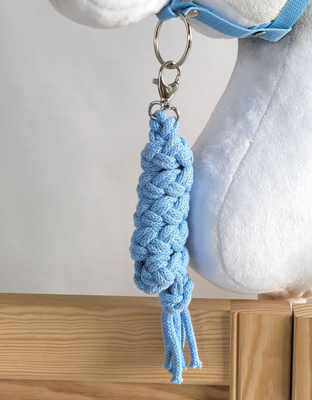 Set for Hobby Horse: the halter A3 + Tether made of cord - light blue