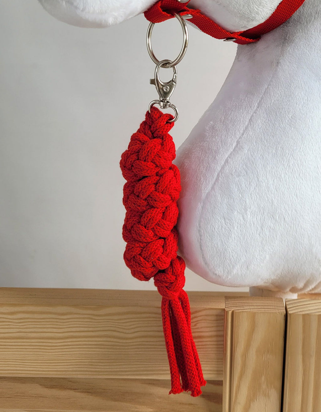 Set for Hobby Horse: the halter A3 + Tether made of cord - red