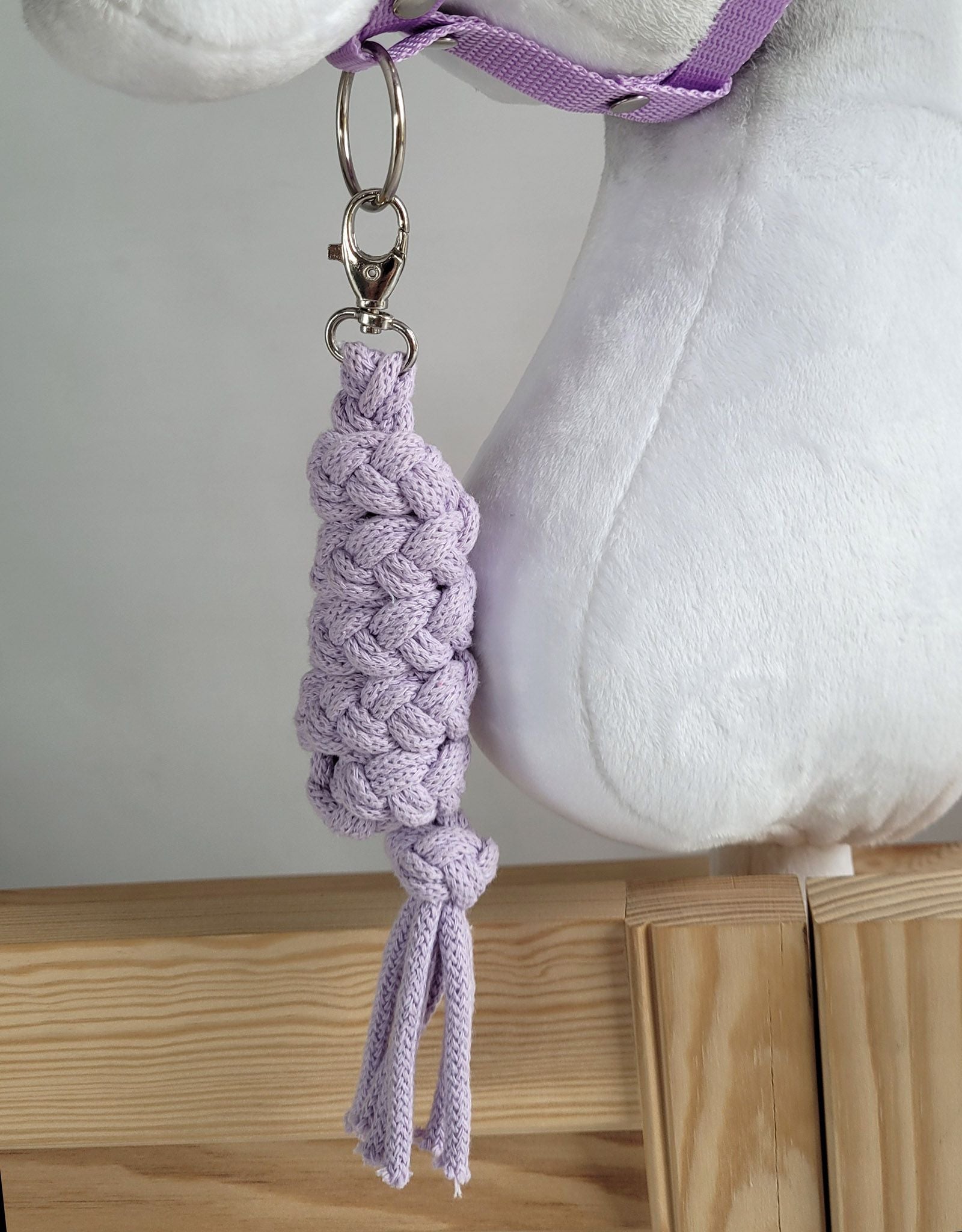 Set for Hobby Horse: the halter A3 + Tether made of cord - purple