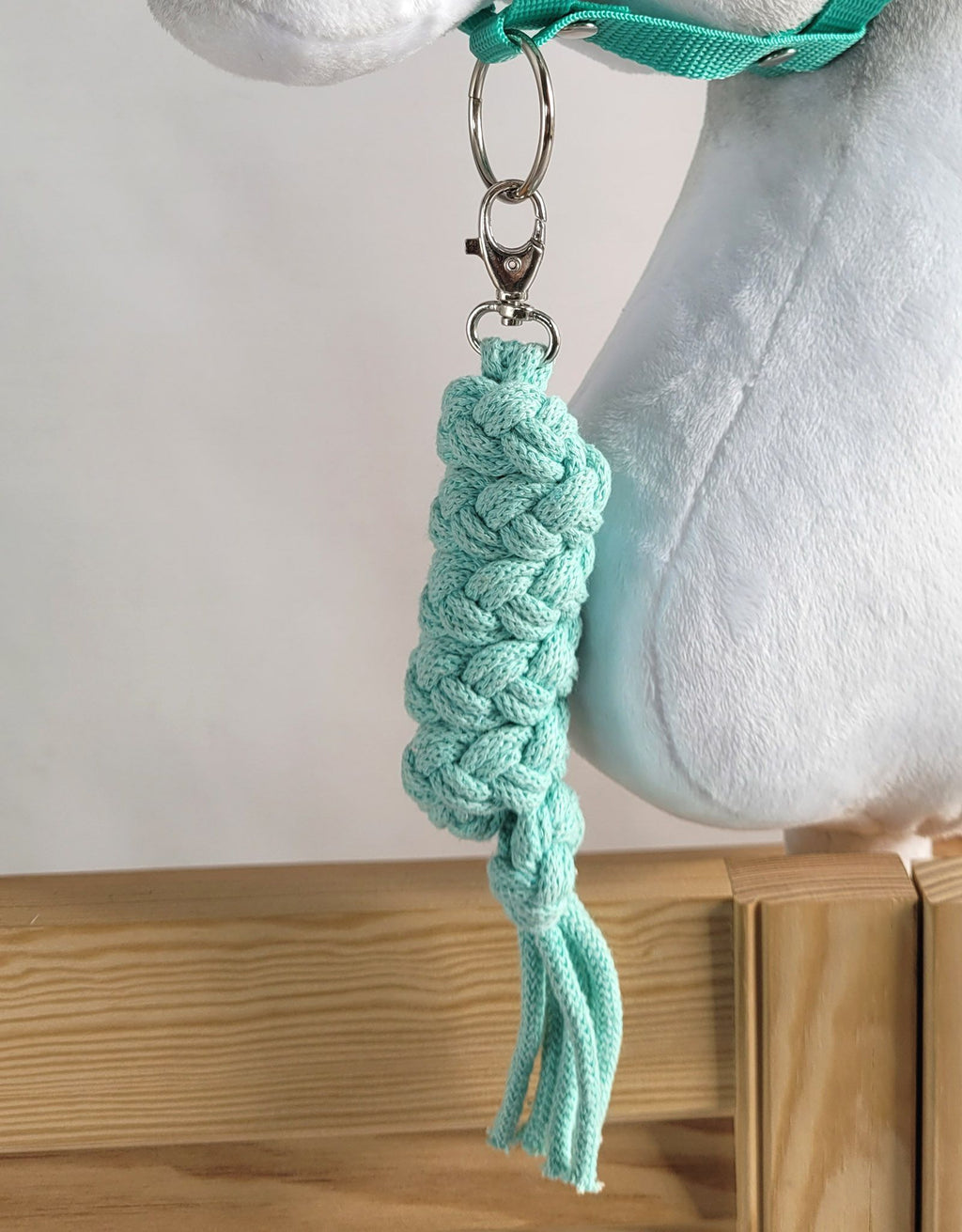 Set for Hobby Horse: the halter A3 + Tether made of cord - mint