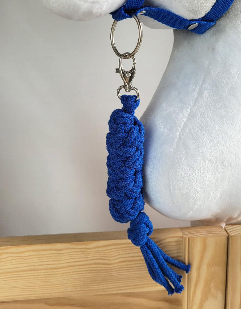 Set for Hobby Horse: the halter A3 + Tether made of cord - blue