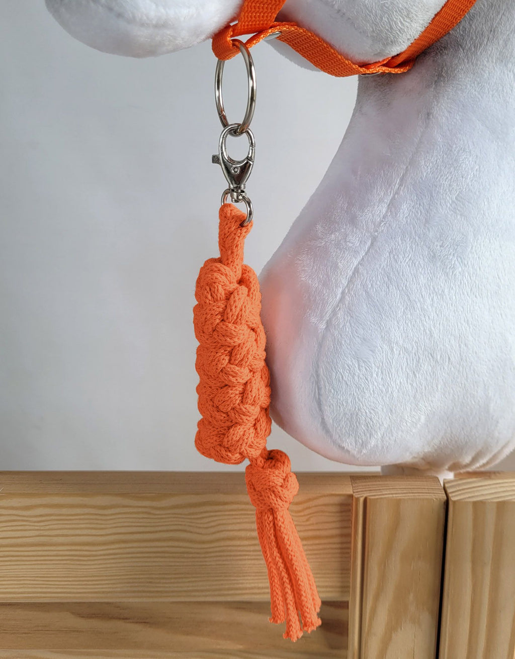 Set for Hobby Horse: the halter A3 + Tether made of cord - orange