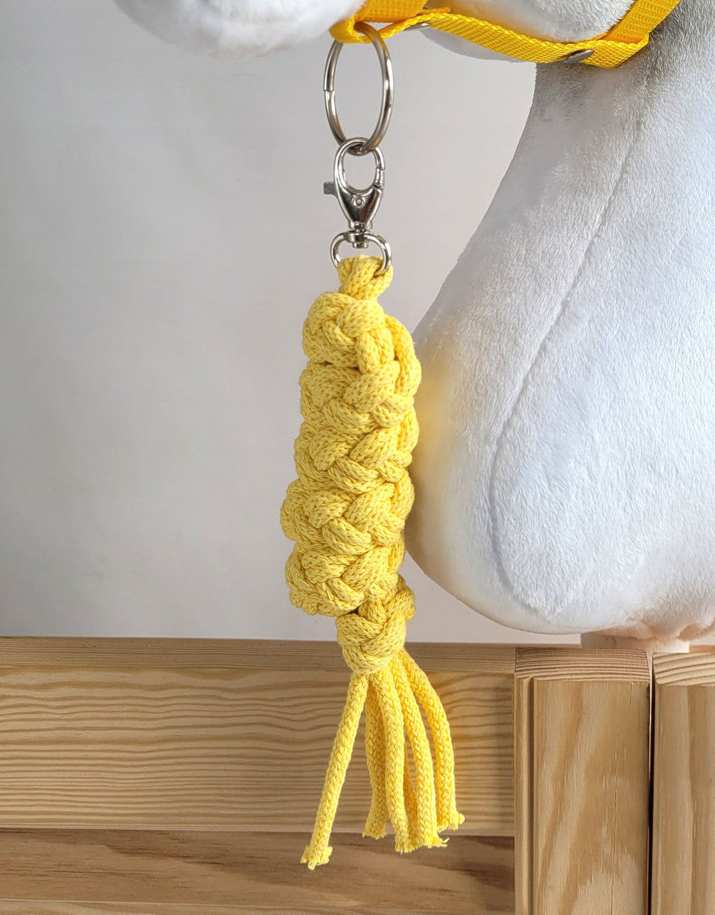 Set for Hobby Horse: the halter A3 + Tether made of cord - yellow