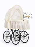 Moses Basket Wicker hood crib Retro wicker crib Elisa - natural + cream bedding