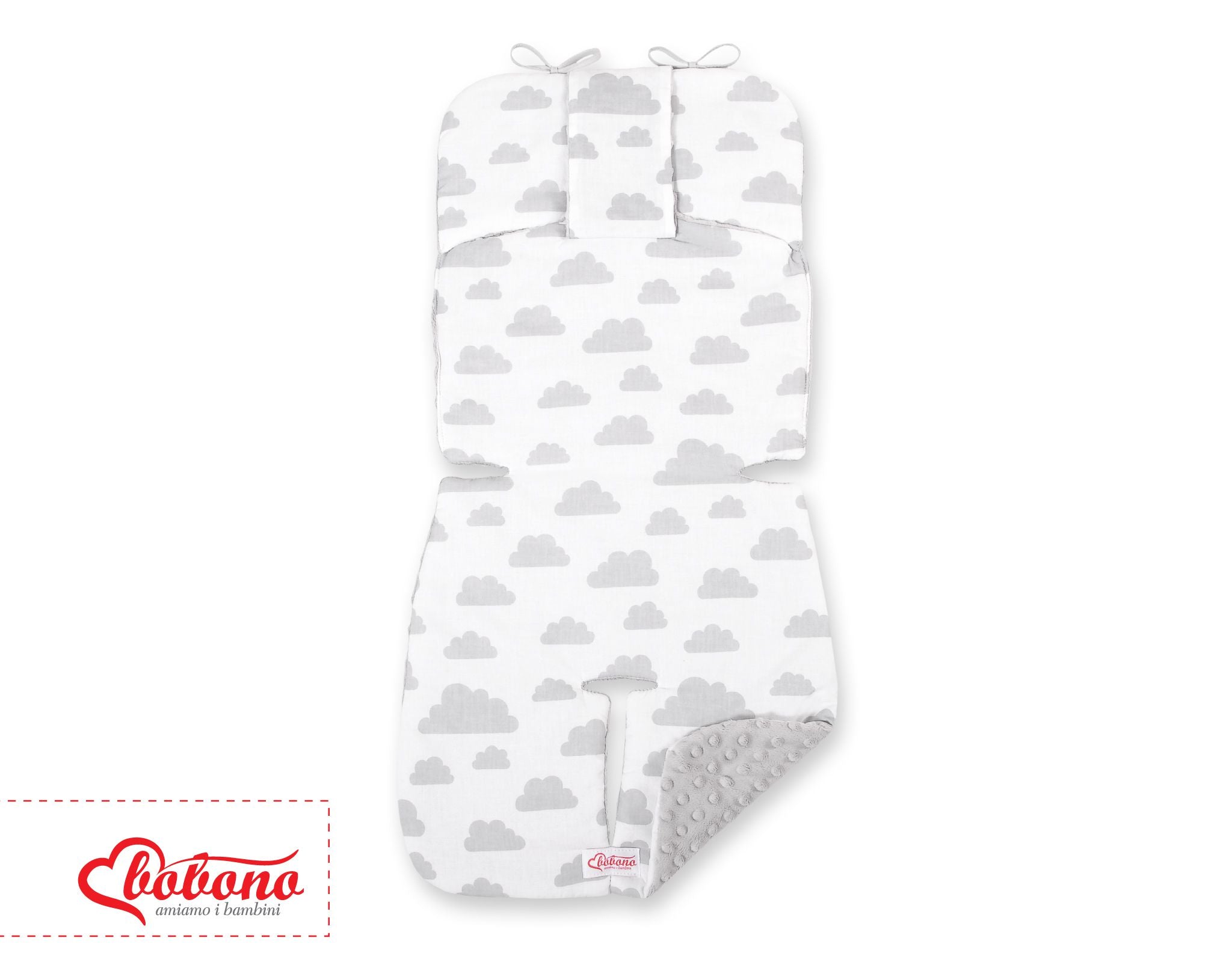Double-sided cart insert BOBONO - clouds gray/gray