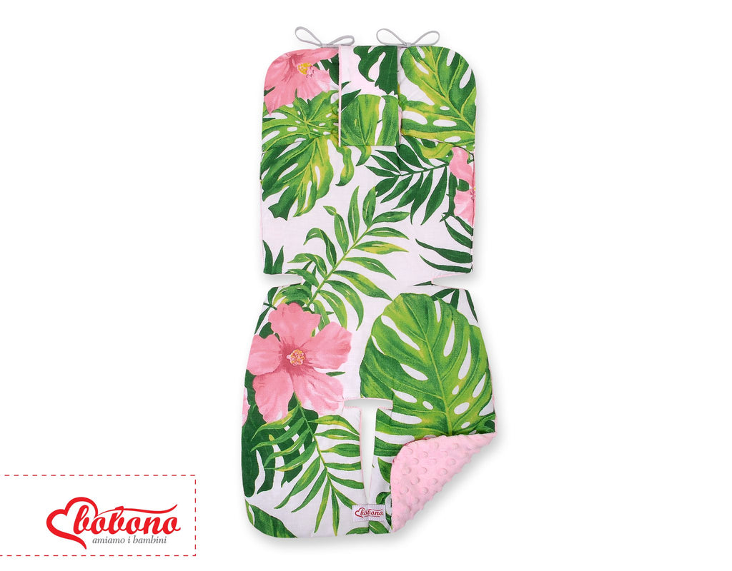 Double-sided cart insert BOBONO - tropical flowers/pink