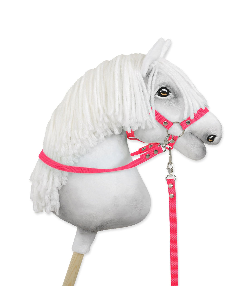 Hobby Horse reins for halters - neon pink