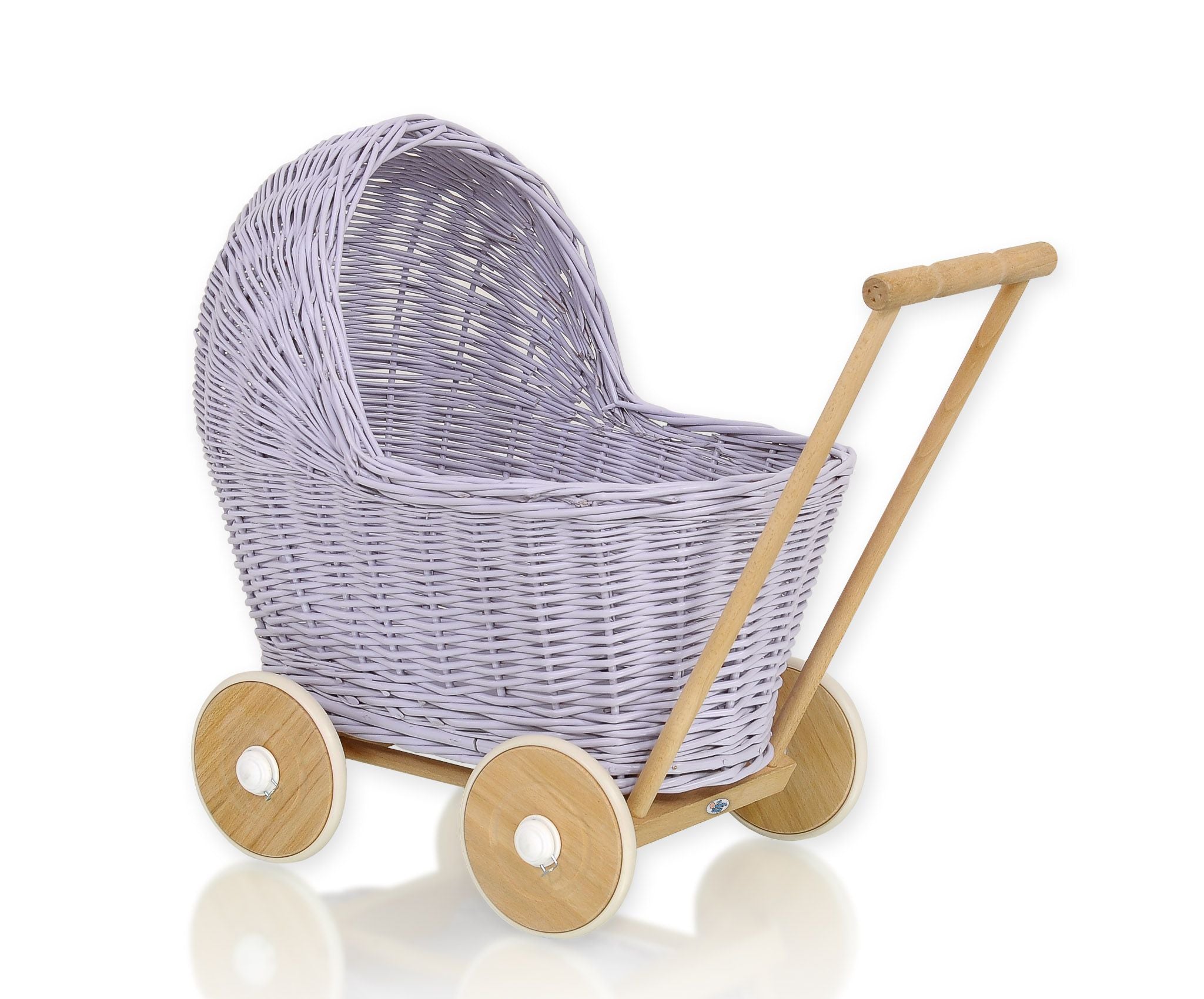 Wicker doll pushchair - purple