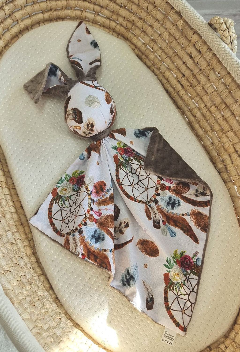DOUDOU Cuddly bunny double-sided cotton and minky - Dream catchers - brown