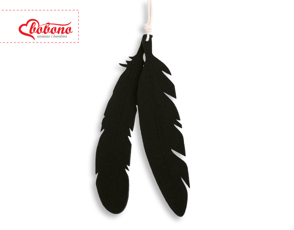Decorative felt feathers 2pcs - black
