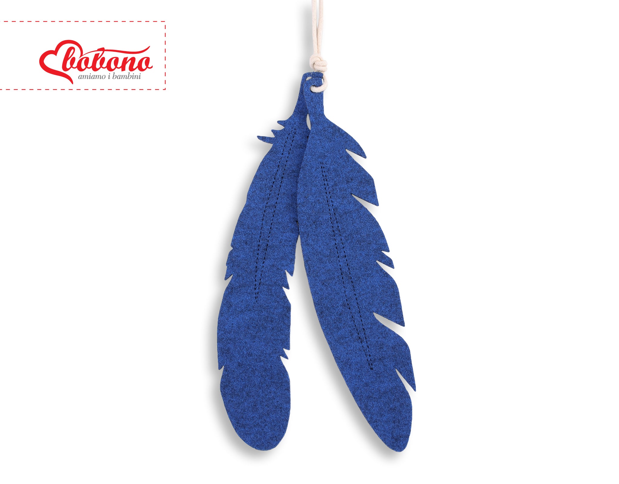 Decorative felt feathers 2pcs - blue