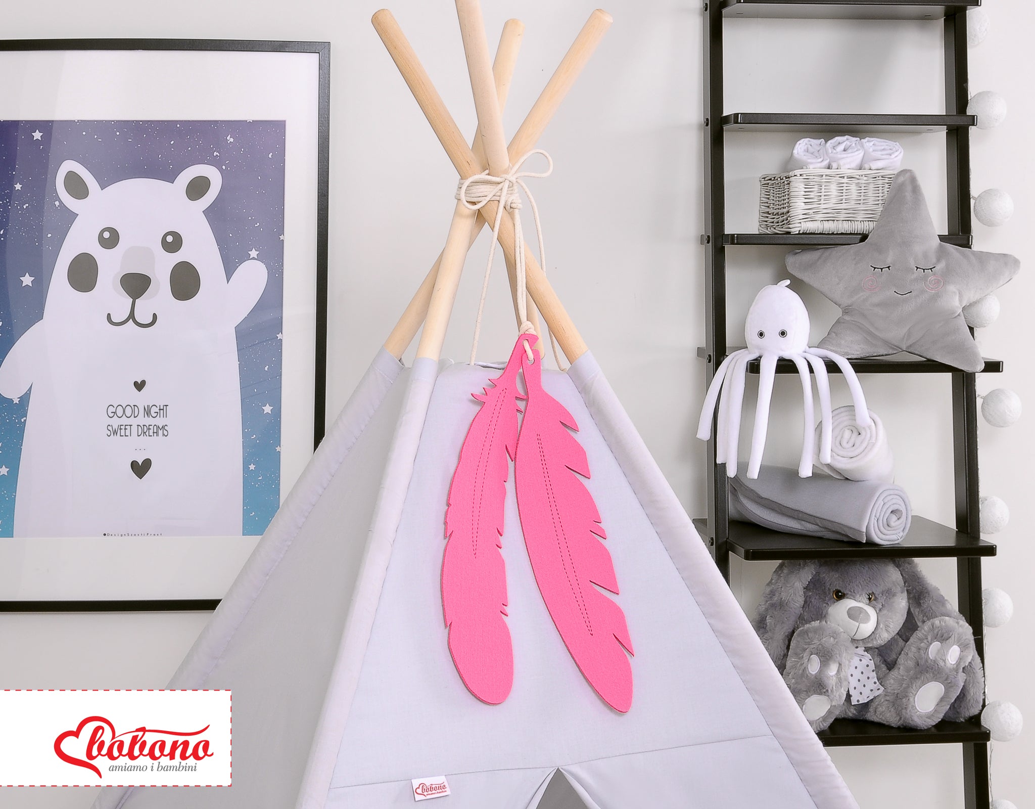Decorative felt feathers 2pcs - pink