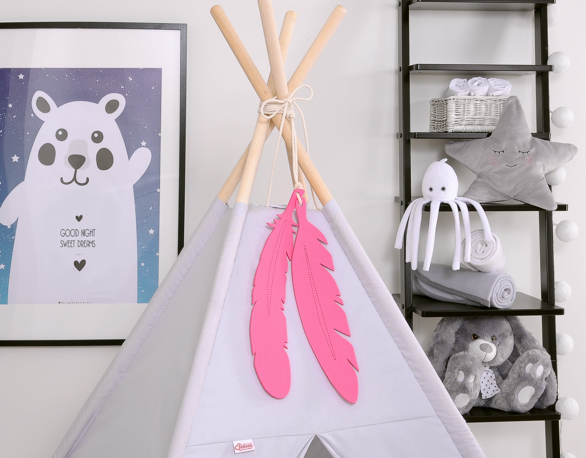 Decorative felt feathers 2pcs - pink