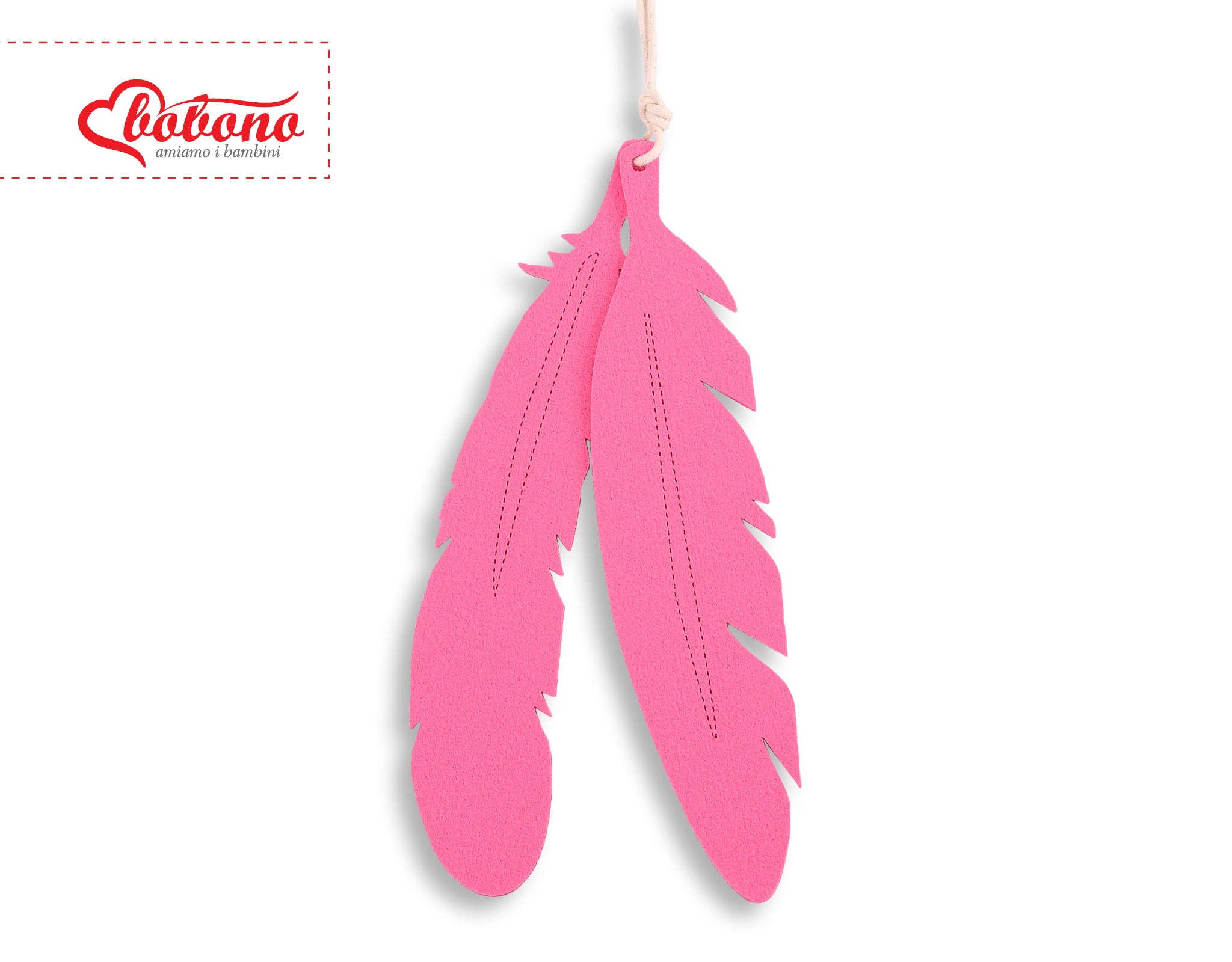 Decorative felt feathers 2pcs - pink