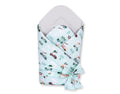 Double-sided baby nest with bow -  mint rabbits