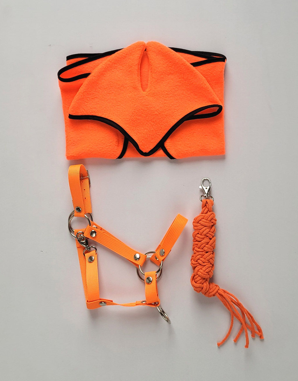 Set for Hobby Horse A3: Fleece blanket + earmuffs - neon orange