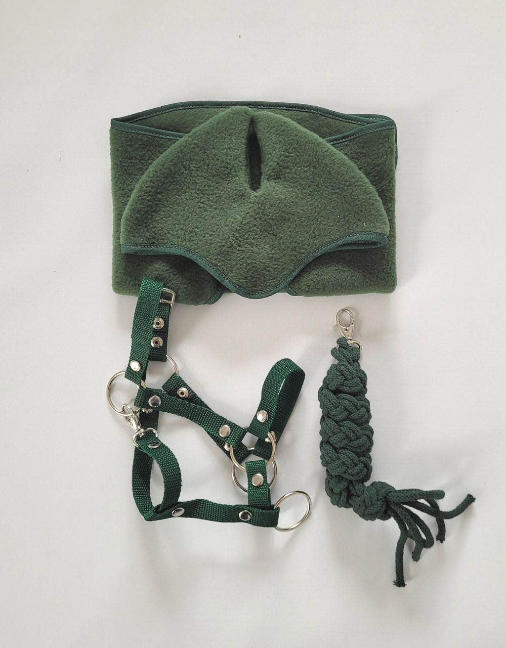 Set for Hobby Horse A3: Fleece blanket + earmuffs - bottle green