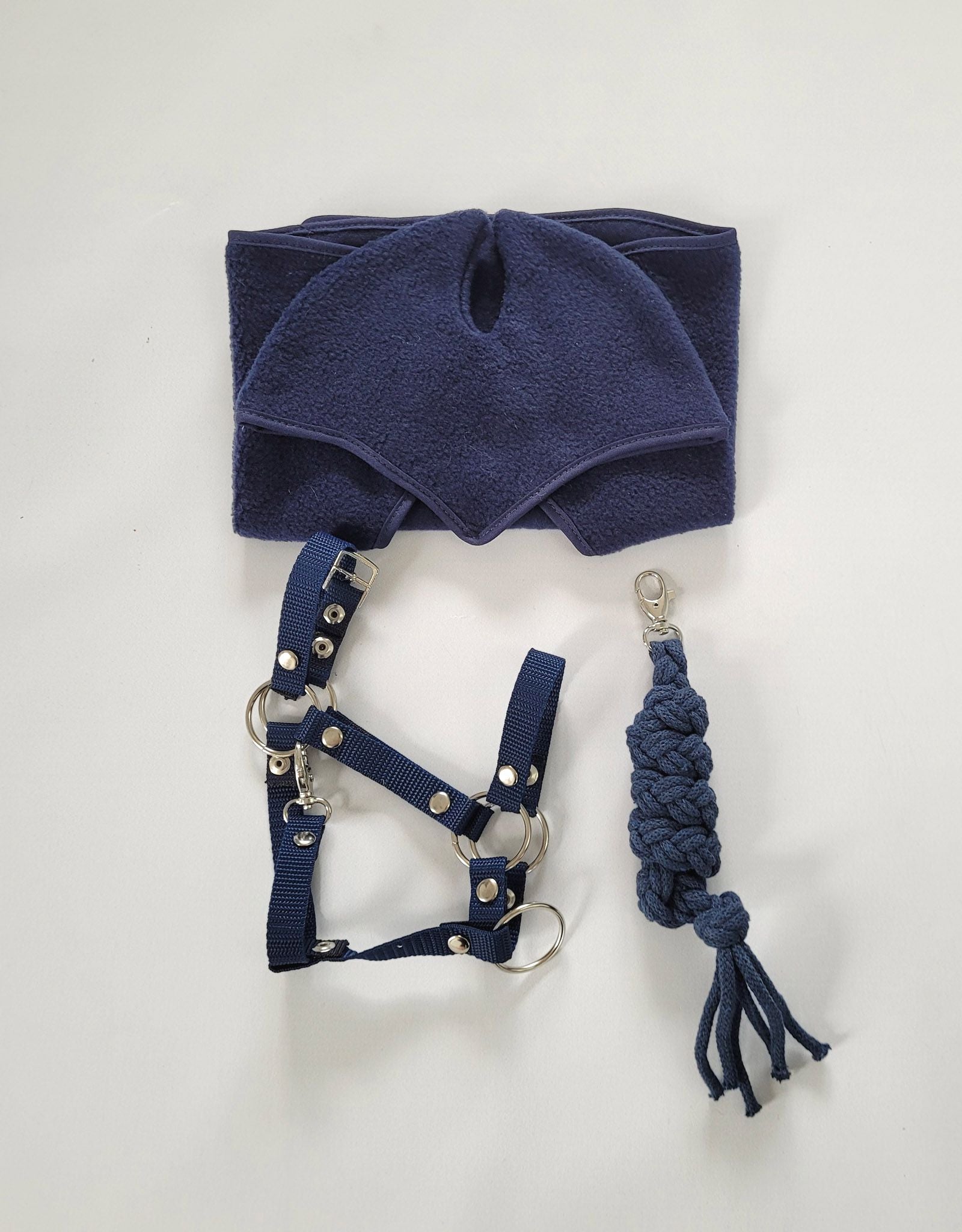 Set for Hobby Horse A3: Fleece blanket + earmuffs - denim