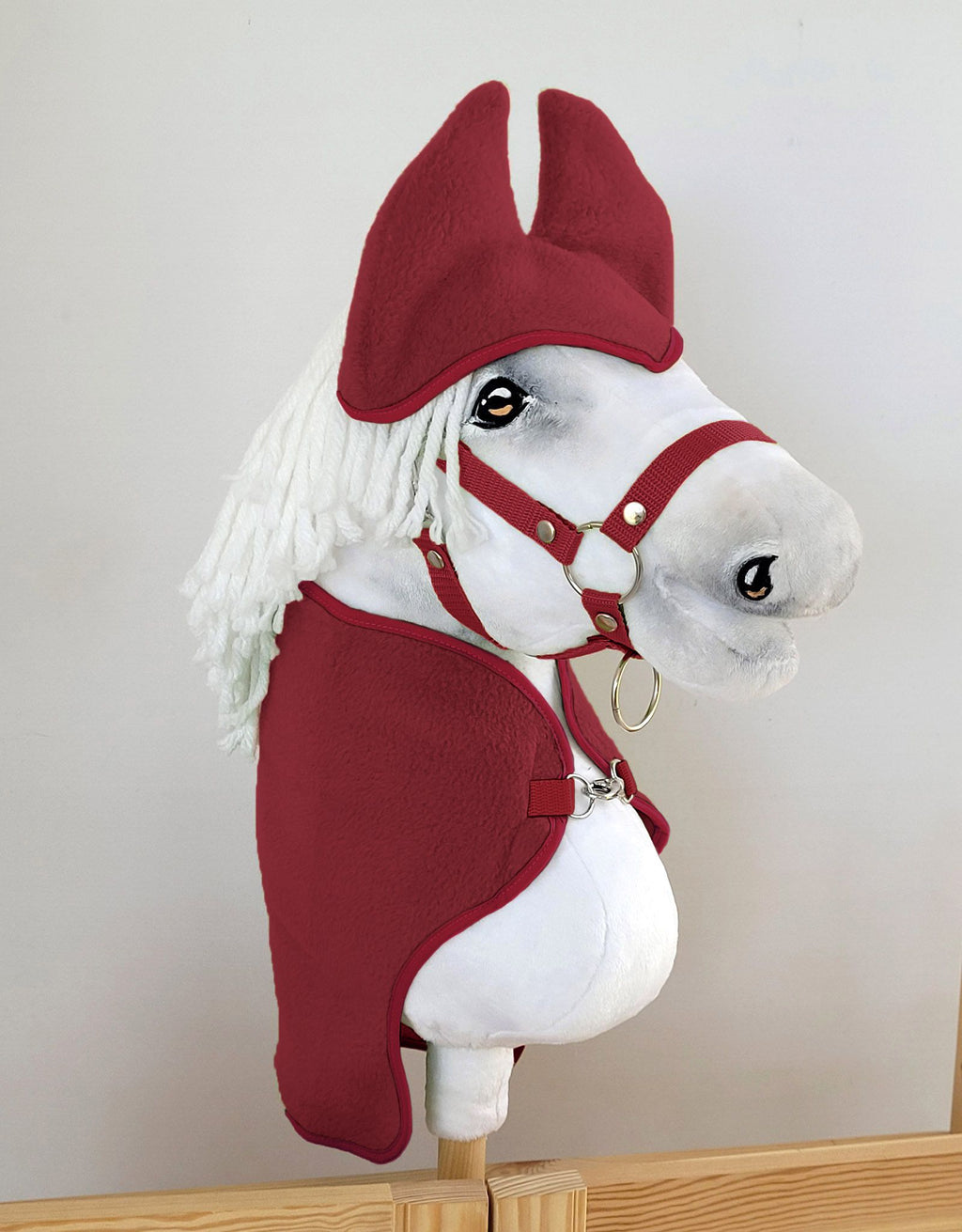 Set for Hobby Horse A4 and A5: Fleece blanket + earmuffs - burgundy