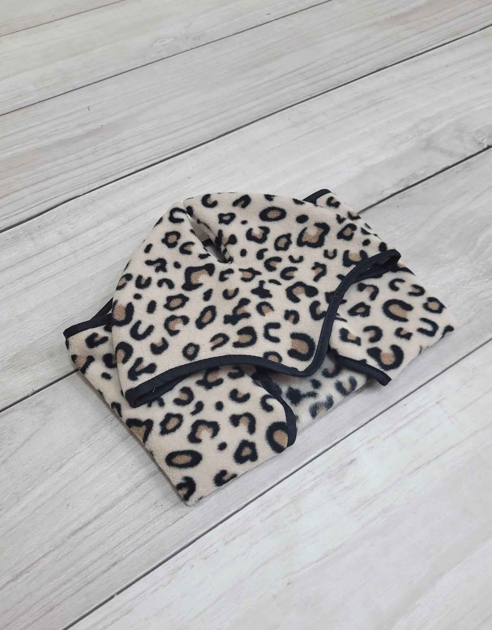 Set for Hobby Horse A3: Fleece blanket + earmuffs - beige leopard-print pattern